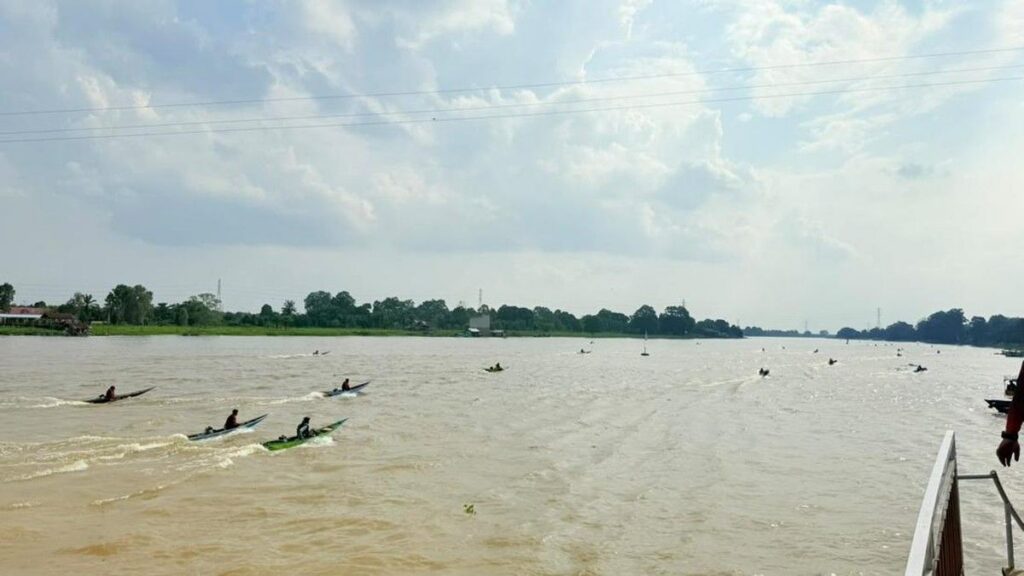 Bupati Pelalawan Membuka Perlombaan Balap Perahu di Sungai Kampar