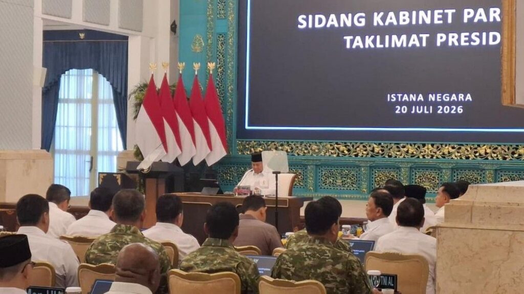 Prabowo Evaluasi Dua Tahun Kabinet di Istana Negara