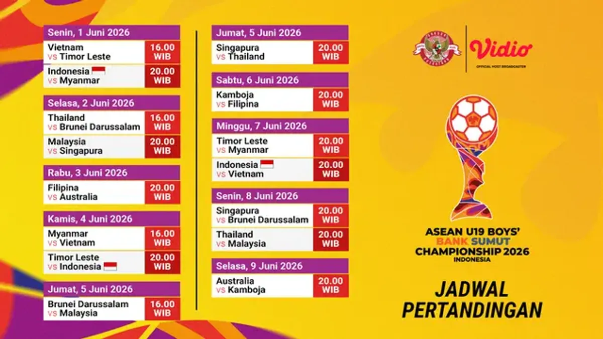 Jadwal dan Link Live Streaming Timnas Indonesia U19 Juni 2026