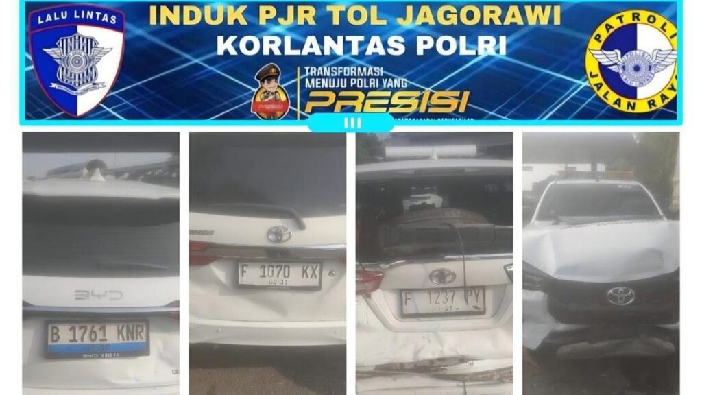 Empat Kendaraan Terlibat Kecelakaan Beruntun di Tol Jagorawi