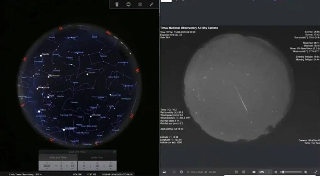 BRIN Rekam Puncak Hujan Meteor Perseid 2026 di NTT