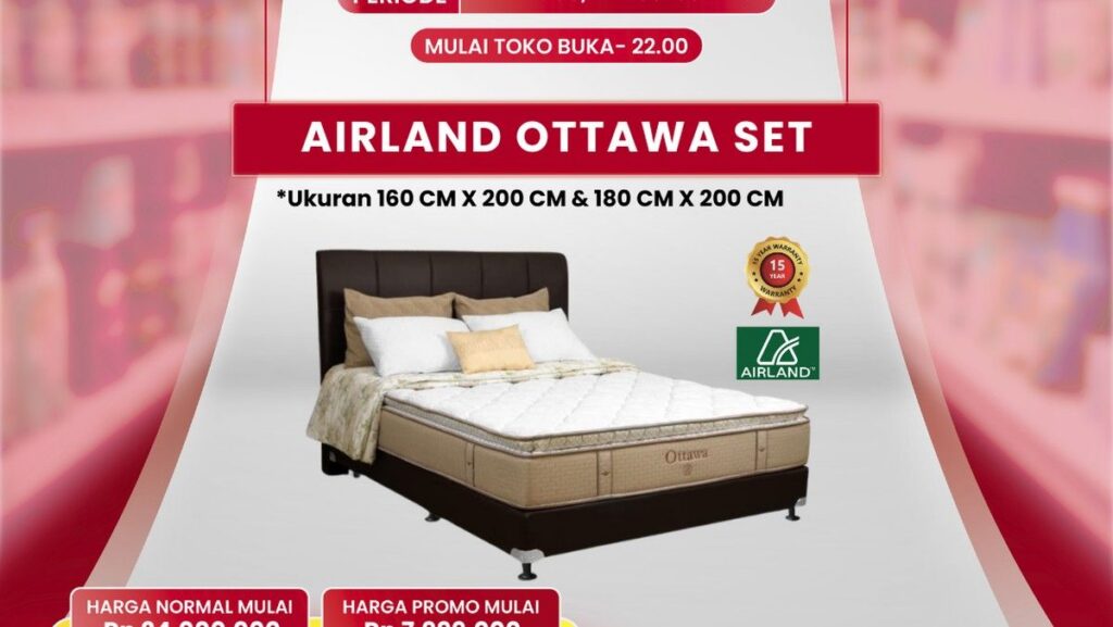 Transmart Gelar Promo Diskon Kasur Airland Ottawa Set Hingga 50 Persen