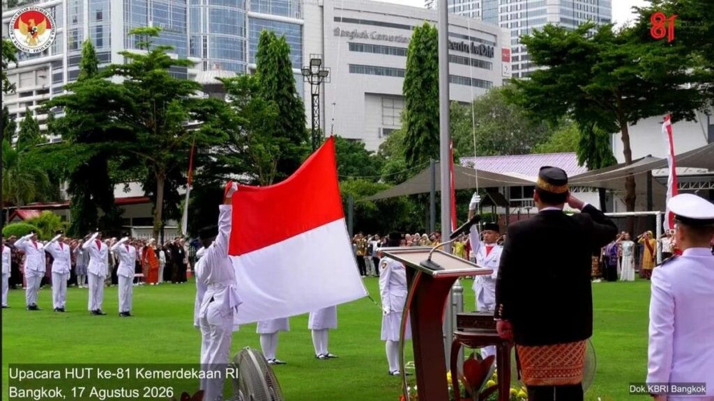 KBRI Bangkok Gelar Upacara HUT ke-81 RI di Thailand