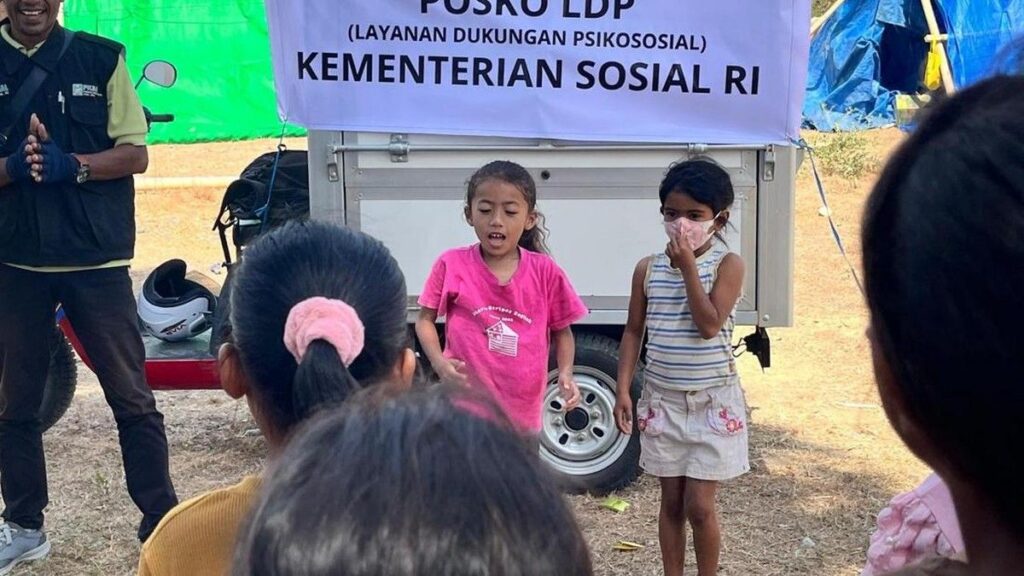 Kemensos Gelar Layanan Psikososial Anak Korban Gempa di Nagekeo