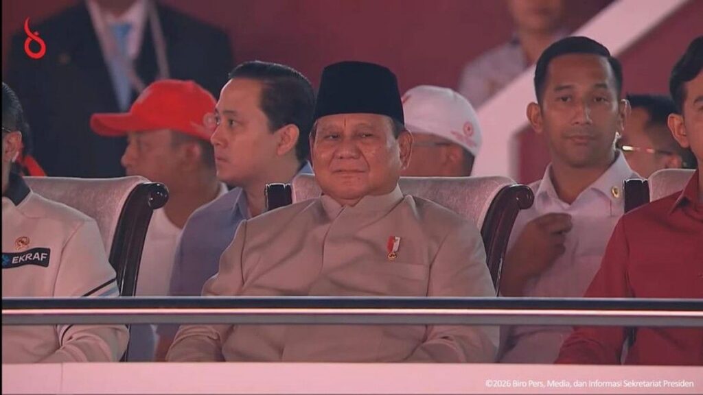 Prabowo Buka Karnaval HUT ke-81 RI di Monas dengan Pertunjukan Drone