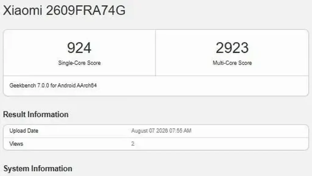Redmi Note 17 Pro Max Muncul di Geekbench dengan Snapdragon 6 Gen 5 Global
