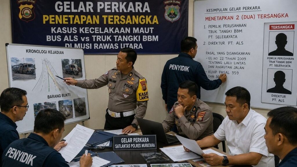 Polisi Tetapkan Dua Tersangka Kecelakaan Bus ALS di Muratara