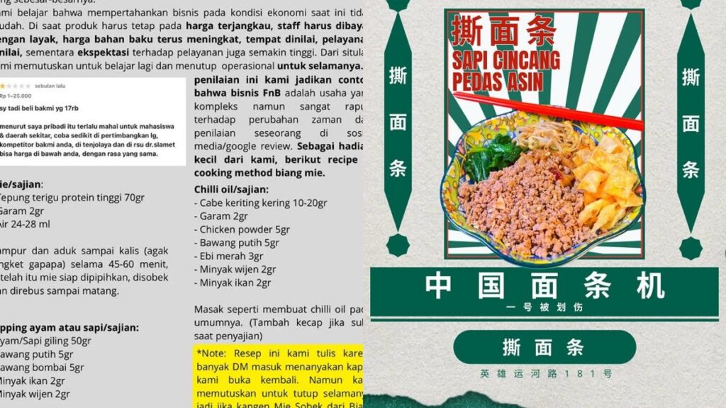 Kedai Biang Mie Garut Tutup Permanen Akibat Ulasan Negatif