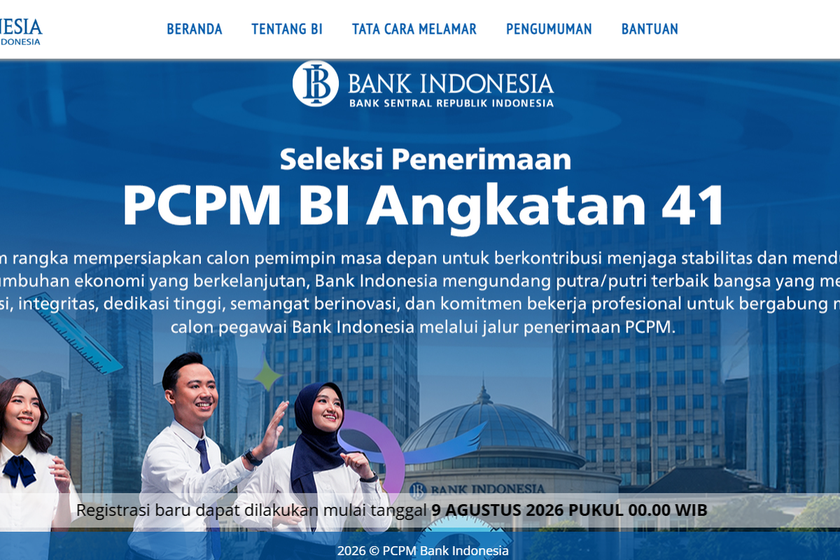 Bank Indonesia Buka Rekrutmen PCPM 41 Lulusan S1 dan S2