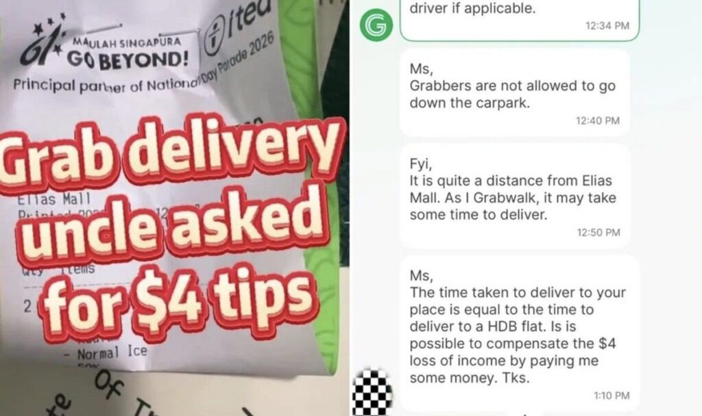 Pelanggan GrabWalk di Singapura Diteror Kurir yang Memaksa Uang Tip