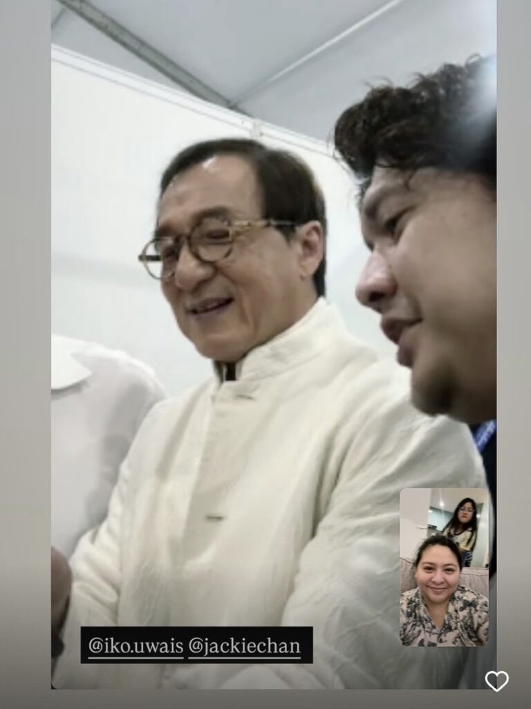 Iko Uwais dan Audy Item Berbincang dengan Jackie Chan Lewat Video Call di China