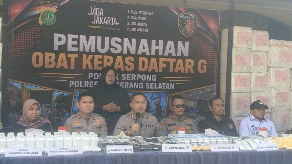 Polres Tangsel Musnahkan 46 Juta Butir Obat Keras Ilegal