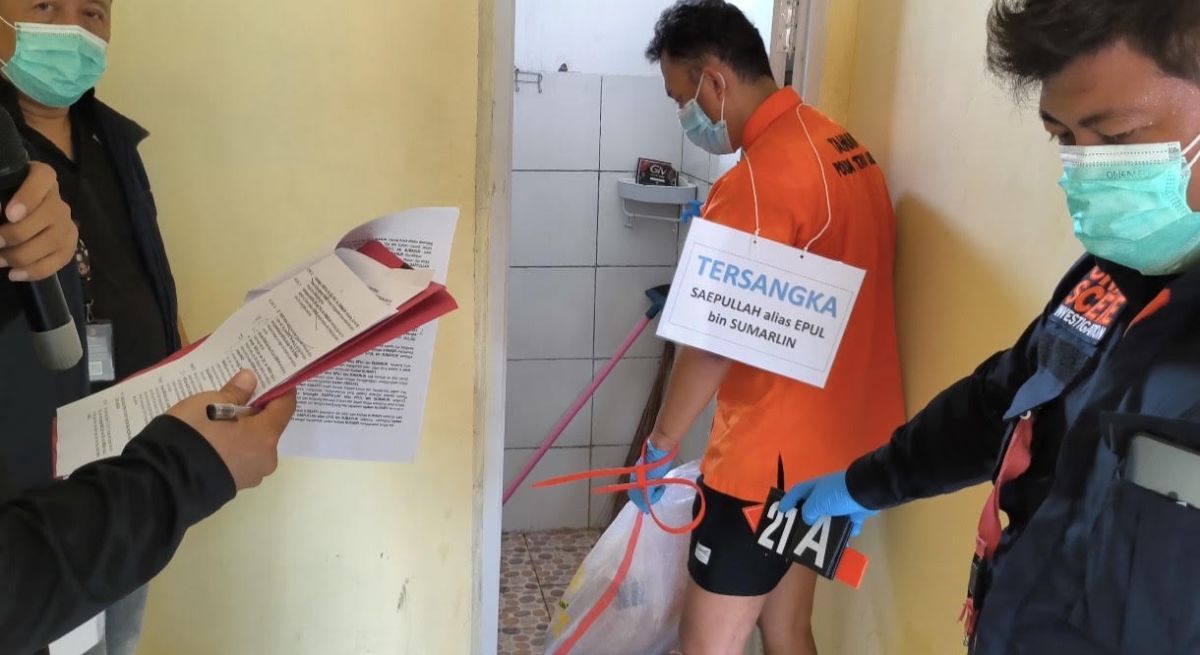 Polisi Gelar Reka Ulang Mutilasi Depok Saepul Peragakan 51 Adegan