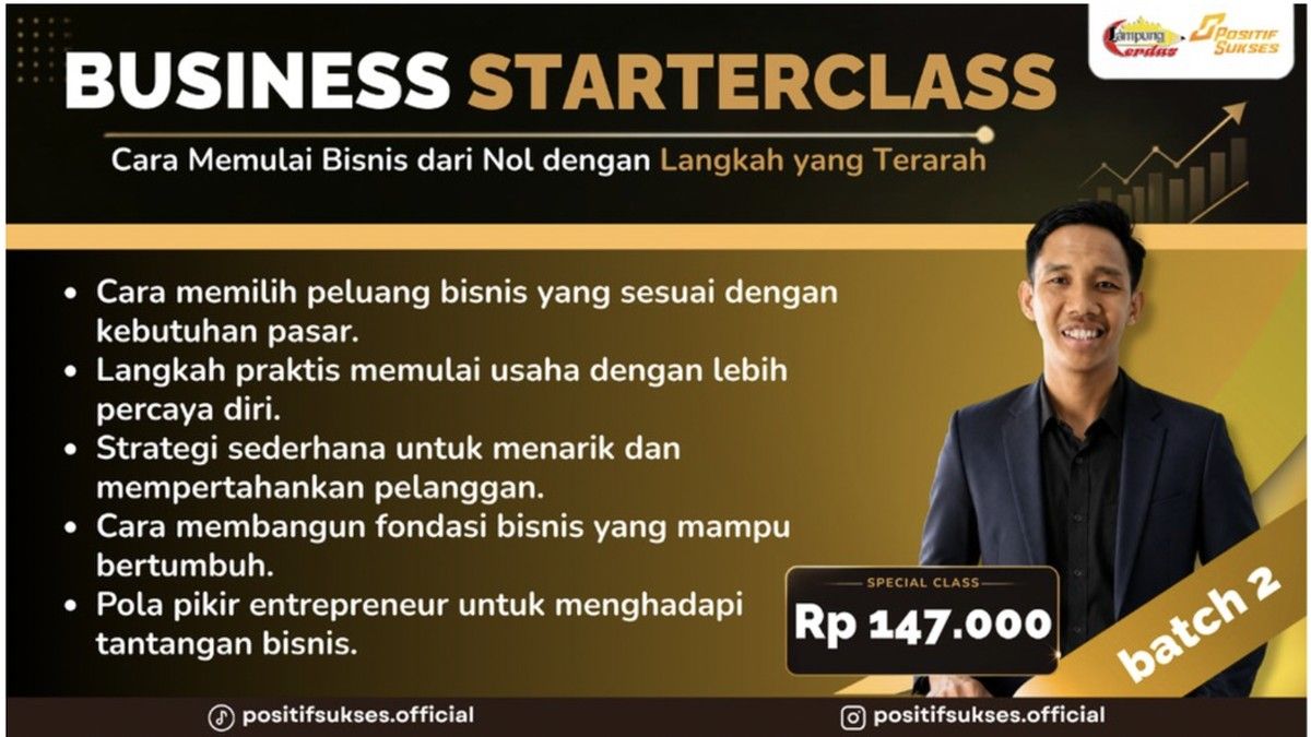 Lampung Cerdas Buka Business Starter Class Batch 2 untuk Pemula