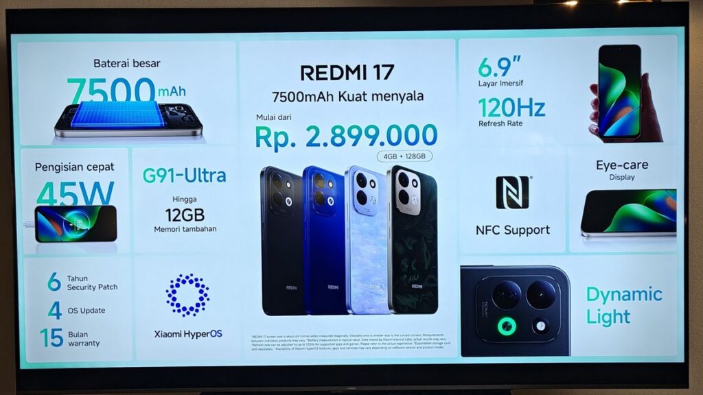 Xiaomi Indonesia Merilis REDMI 17 Berbaterai 7500 mAh
