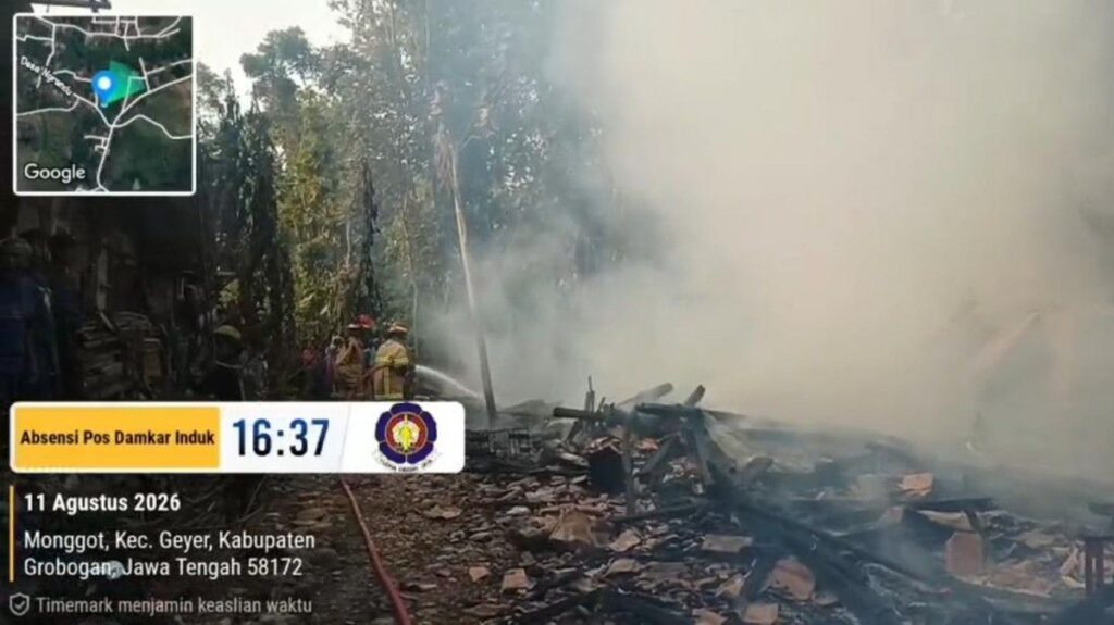Kebakaran Rumah di Grobogan Tewaskan Seorang Lansia