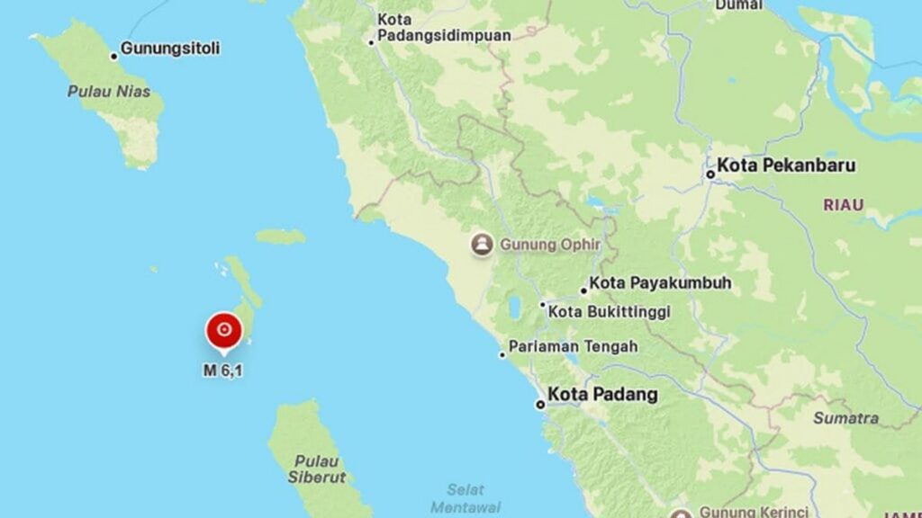 Gempa M61 Guncang Nias Selatan BMKG Pastikan Tak Berpotensi Tsunami