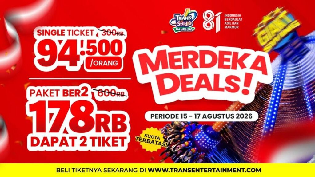 Trans Studio Bandung Tawarkan Promo Merdeka Deals untuk Liburan Singkat