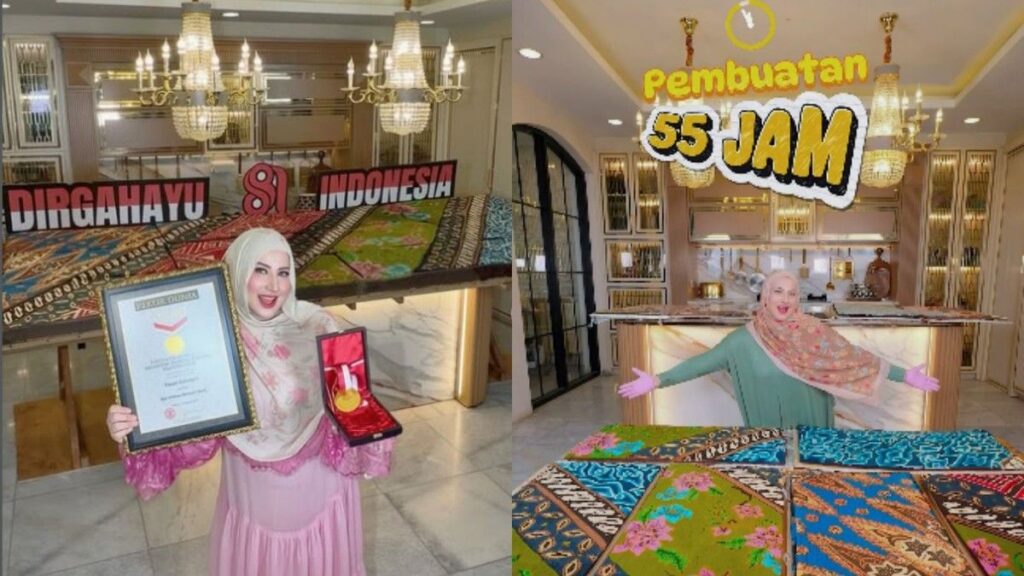Tasyi Athasyia Raih Rekor Muri Buat Kue Batik Raksasa 12 Meter