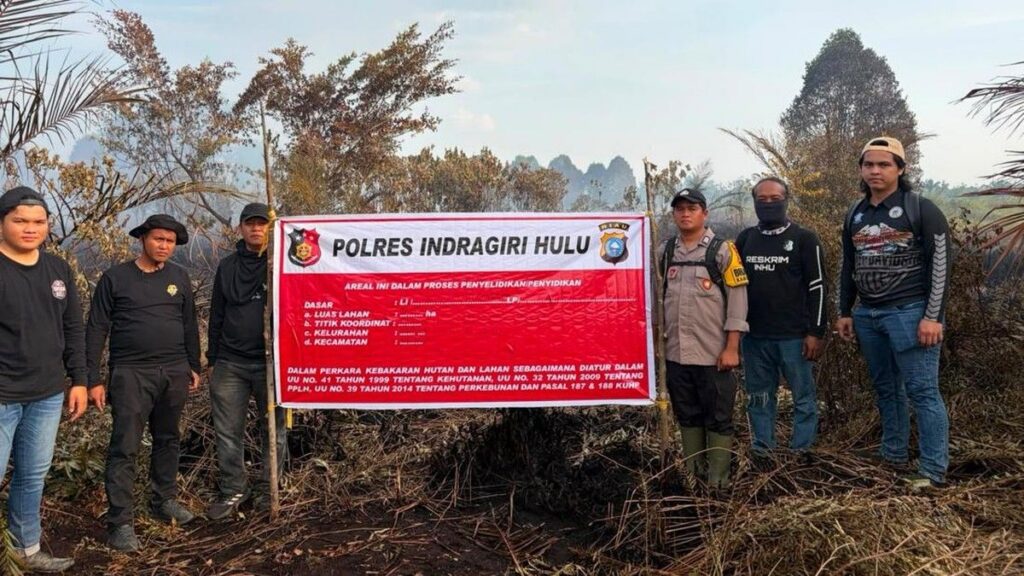 Polres Indragiri Hulu Tangkap Pelaku Pembakaran 5 Hektare Lahan di HPK Jalur 5