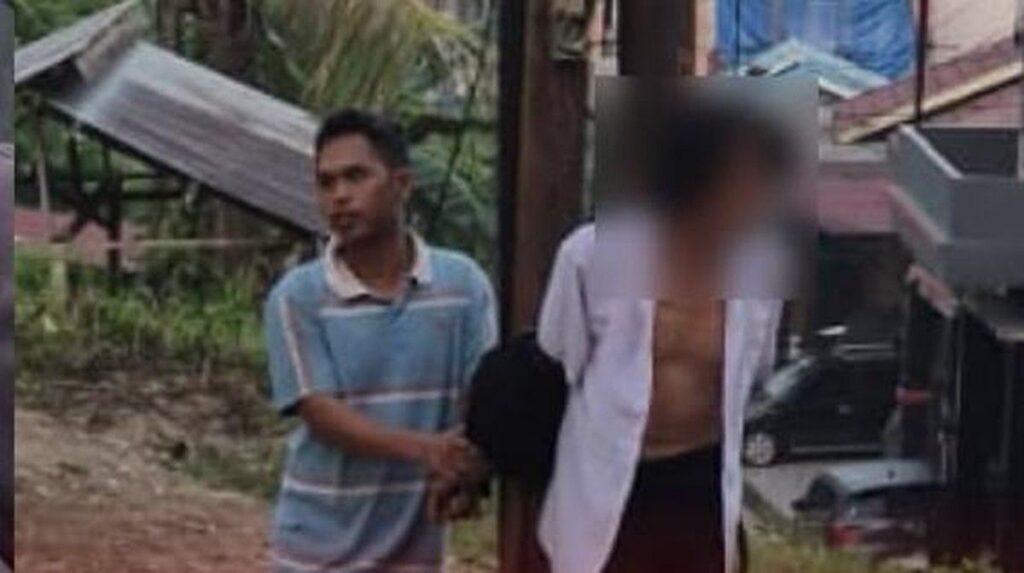 Polisi Mediasi Pria Samarinda Diikat Tiang Listrik Usai Bawa Istri Orang