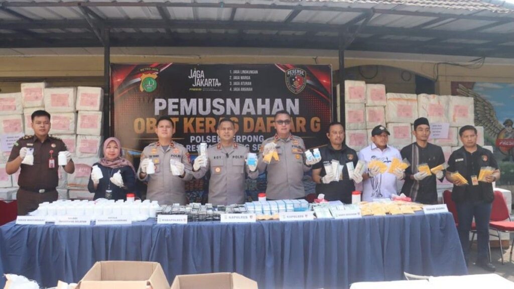 Polres Tangerang Selatan Musnahkan 46 Juta Butir Obat Keras Ilegal