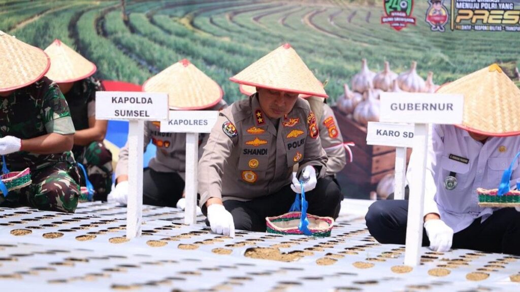 Polda Sumsel Tanam Bawang Putih Serentak Targetkan Panen 810 Ton
