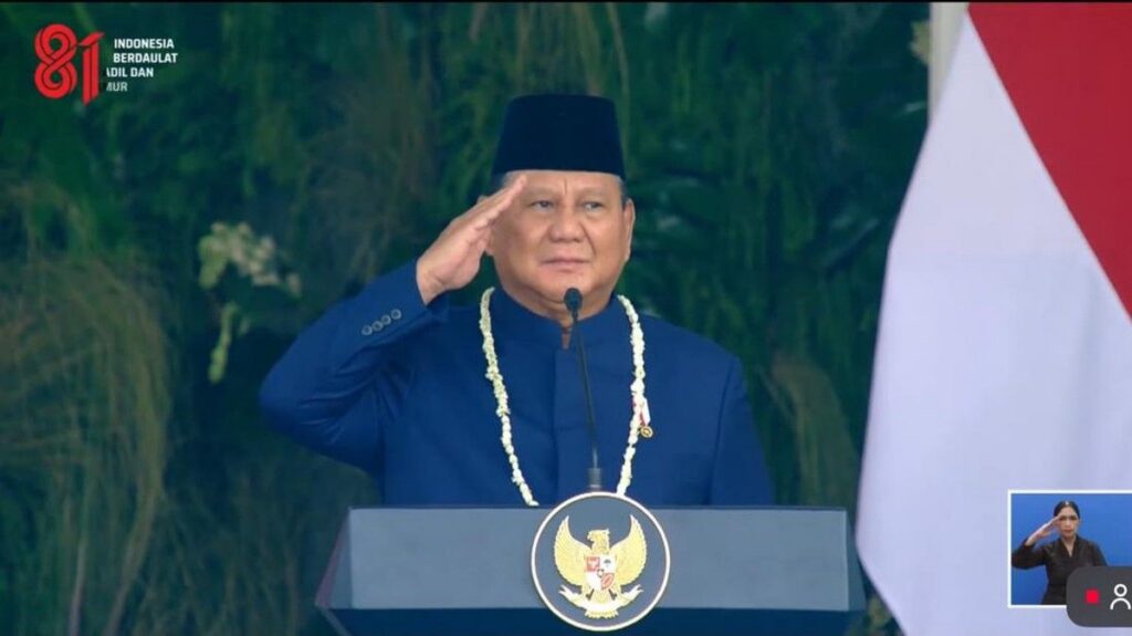 Prabowo Subianto Pimpin Upacara HUT ke 81 RI di Istana Merdeka