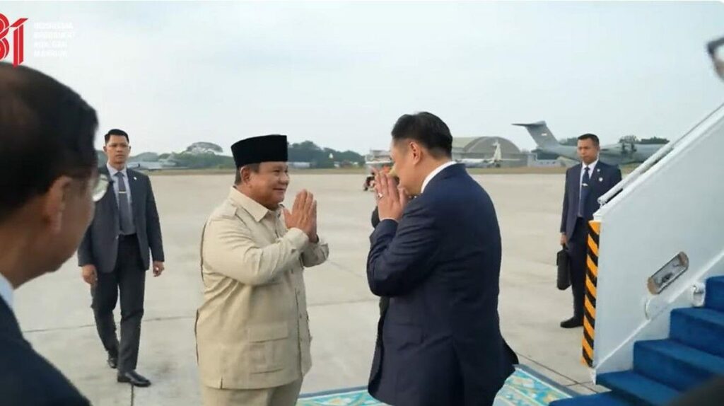Prabowo Antar Kepulangan PM Thailand Anutin Charnvirakul di Halim
