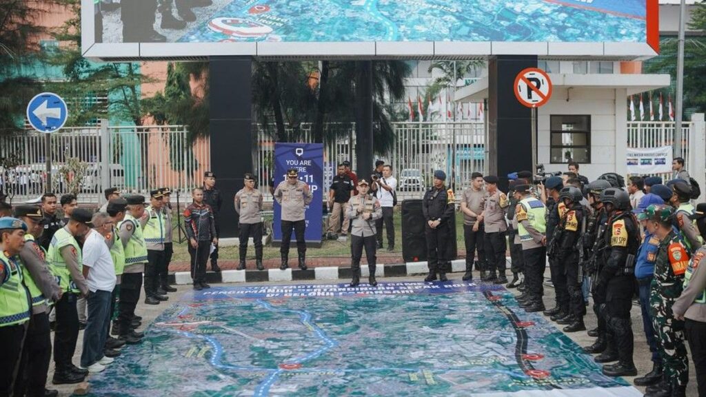 Polisi Gelar Simulasi Pengamanan ASEAN Cup 2026 di Pakansari