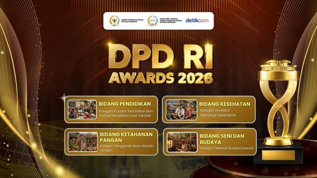 DPD RI Buka Pendaftaran DPD RI Awards 2026 untuk Tokoh Daerah