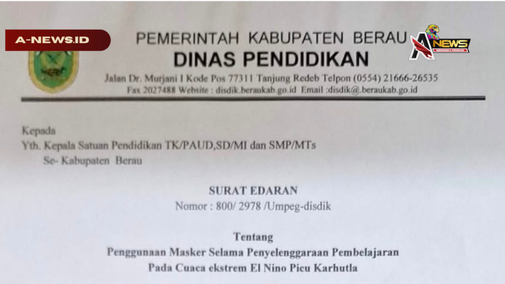 Kabut Asap Karhutla Memburuk Disdik Berau Wajibkan Siswa Pakai Masker