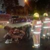 Jeep Mercedes-Benz Terbakar di Tol Jagorawi Dua Orang Tewas