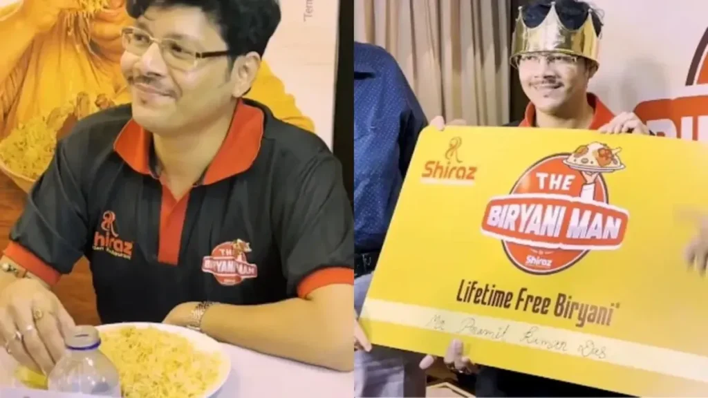 Pramit Kumar Das Menangkan Kontes Makan Biryani Gratis Seumur Hidup
